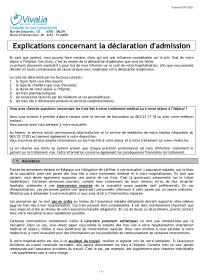 Déclaration d'admission - Hôpitaux Arlon et Virton (explications)